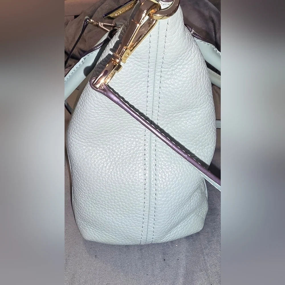 Michael Kors Light Mint Green Pebbles Leather Tote Bag
